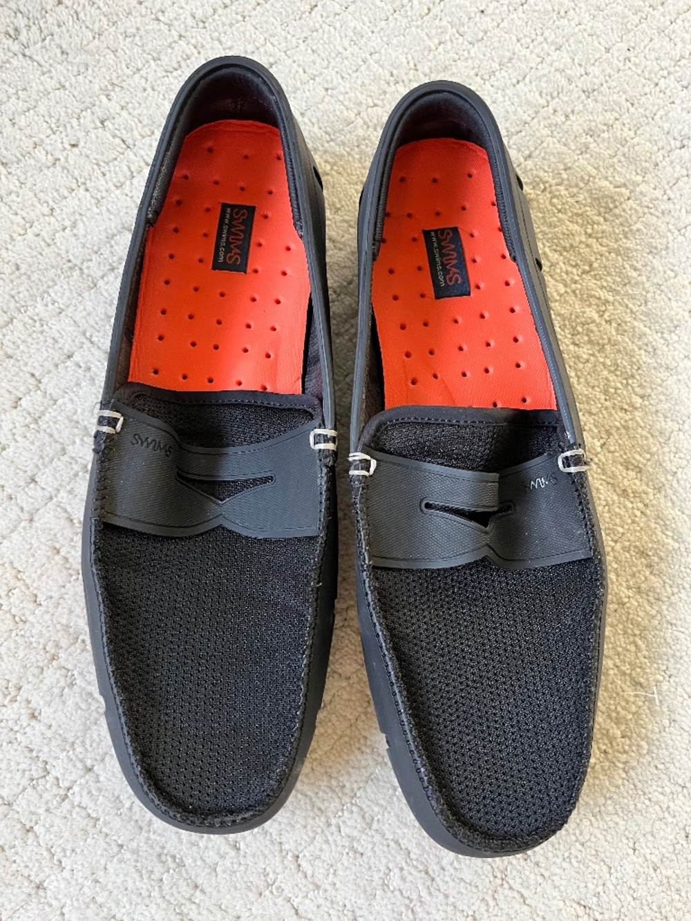 Swims Black Mesh Loafers Men’s Slip On Shoes Comfort Breathable Casual Size 12